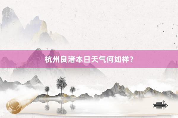 杭州良渚本日天气何如样？